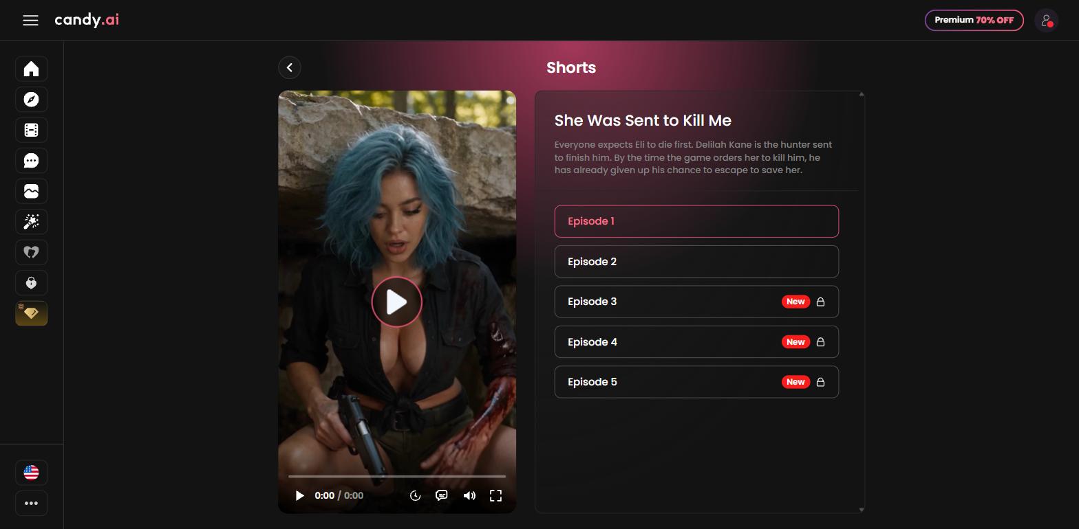 Serienseite von She Was Sent to Kill Me mit Inhaltsangabe und fünf Folgen
